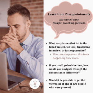 learn from disappointments shift career